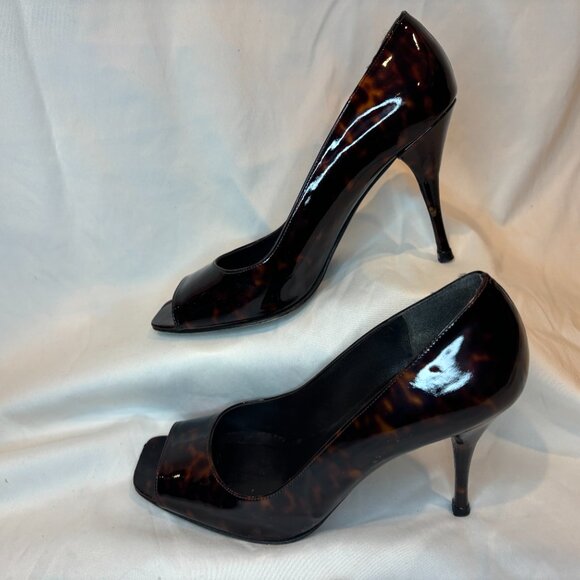 STUART WEITZMAN SZ 8.5 US SQUARE PEEP TOE HEELS - Picture 2 of 5